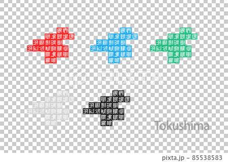 Deformed map with municipalities_Tokushima Prefecture 10 Deformed map with municipalities_Tokushima Prefecture 10 85538583