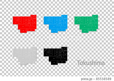 Deformed map with municipalities_Tokushima 01 Deformed map with municipalities_Tokushima 01 85538589