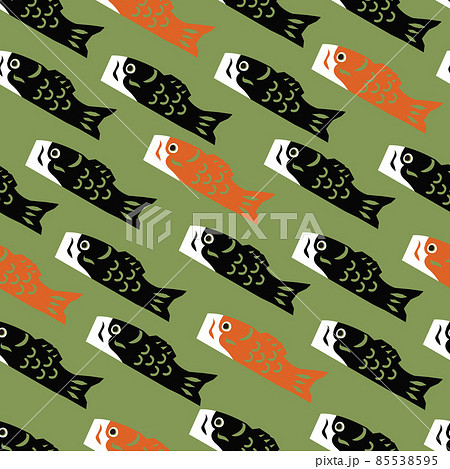 鯉のぼりのシームレスなパターン テキスタイル 壁紙 包装紙のデザイン のイラスト素材 鯉のぼりのシームレスなパターン テキスタイル 壁紙 包装紙のデザイン のイラスト素材