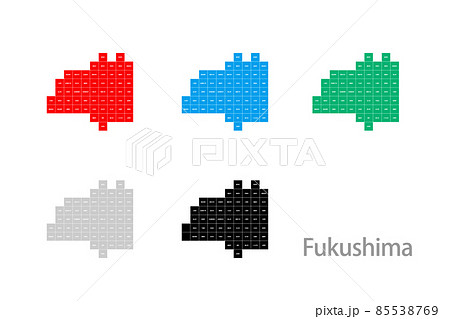 市町村入りデフォルメ地図＿福島県03 85538769