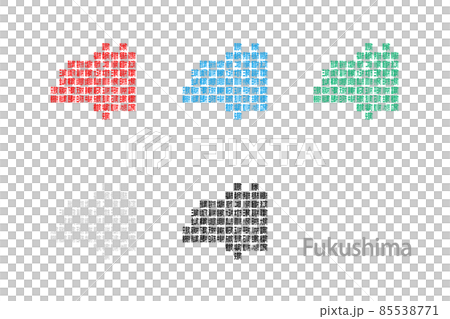 市町村入りデフォルメ地図＿福島県09 85538771