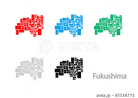 市町村入りデフォルメ地図＿福島県07 85538773