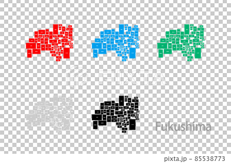 市町村入りデフォルメ地図＿福島県07 85538773