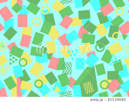 Memphis seamless pattern. Geometric elements memphis in the style of 80's. Design background for wrapping paper, print, fabric and printing. Vector illustration 85539080