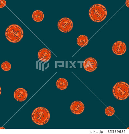 Coins seamless pattern. Hand drawn background from money. Coins seamless pattern. Hand drawn background from money. 85539685