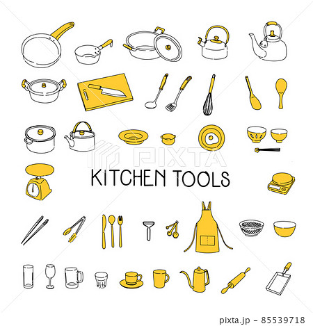 手描き風のキッチンツールイラストセット 85539718