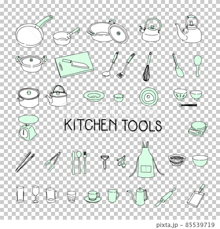 手繪廚房工具圖集 85539719
