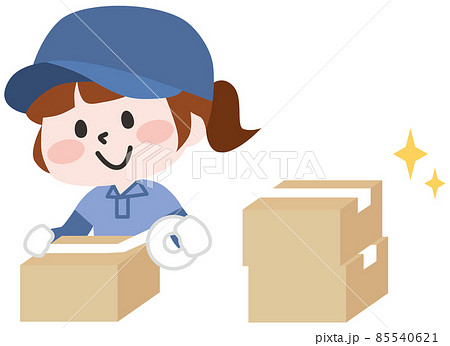 引越し作業員と段ボール  85540621