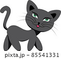 A grey cat with green eyes. 85541331