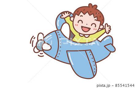 飛行機に乗ってる子ども 85541544