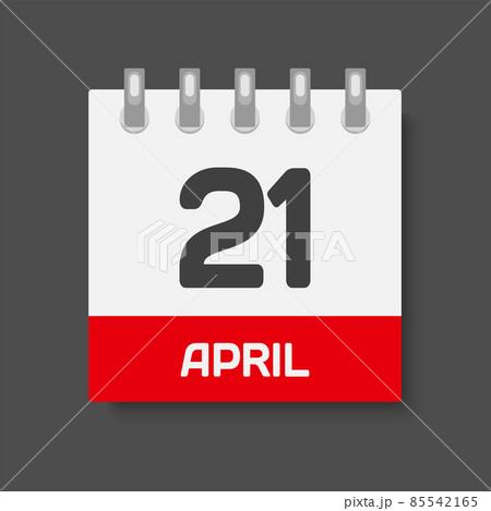 Icon day date 21 April, template calendar page Icon day date 21 April, template calendar page 85542165