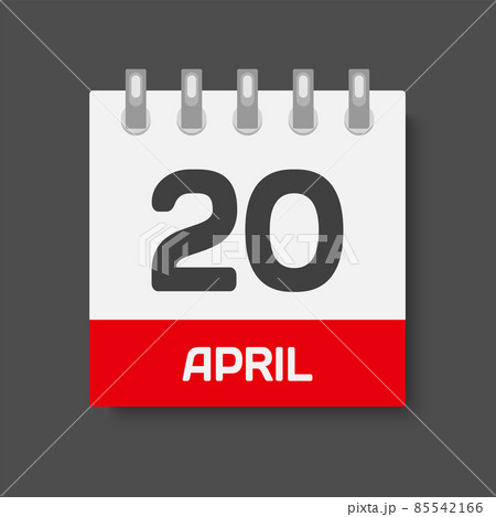 Icon day date 20 April, template calendar page Icon day date 20 April, template calendar page 85542166