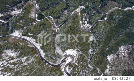 雪化粧の比叡山をドローンで空撮 雪化粧の比叡山をドローンで空撮 85542227