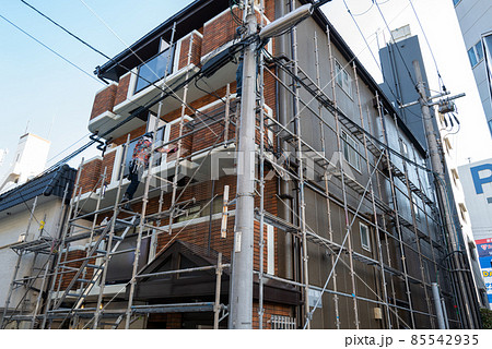 マンション外壁塗装 足場解体 マンション外壁塗装 足場解体 85542935