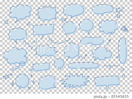 水色の吹き出しイラストのセット 85545635