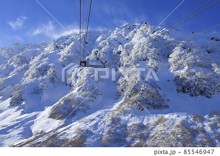 雪山の立山ロープウェイ　立山黒部アルペンルート 85546947