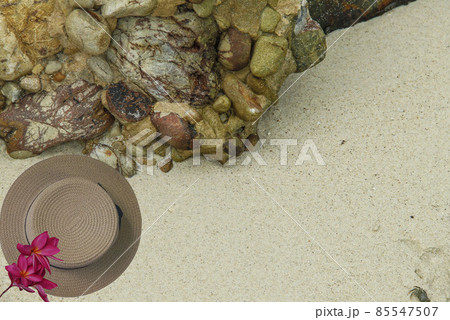 top view sand summer background with copy space. top view sand summer background with copy space. 85547507