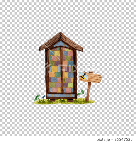 watercolor illustration of a spring vegetable garden with a wooden fence, garden cabinet and wooden signpost (freehand) watercolor illustration of a spring vegetable garden with a wooden fence, garden cabinet and wooden signpost (freehand) 85547523