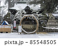 東京都杉並区和泉）雪の中の和泉熊野神社の本殿と年越の祓 85548505