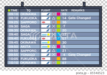 空港のフライト発着案内板【羽田・国内線ターミナル・ディスプレイ】 85548523