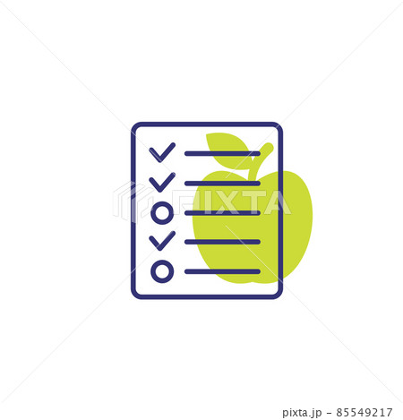 diet, meal plan icon on white 85549217