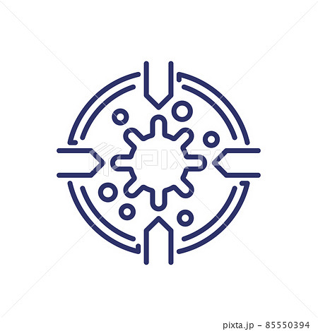 immune system line icon on white, vector 85550394