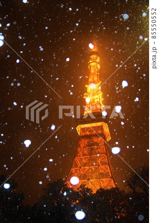牡丹雪の舞う東京タワー 牡丹雪の舞う東京タワー 85550552