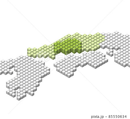 キューブドットの3D日本地図　中国地方　広島 85550634