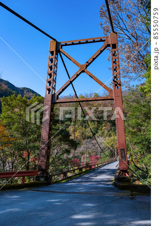 神奈川県足柄下郡箱根町　紅葉シーズンの塔の澤橋 85550759