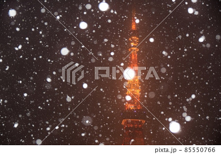 牡丹雪の舞う東京タワー 牡丹雪の舞う東京タワー 85550766