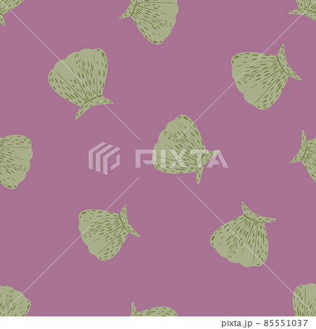 Seamless pattern seashells. Cute conch in doodle style Seamless pattern seashells. Cute conch in doodle style 85551037