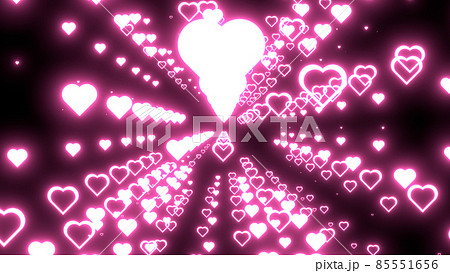 ハート キラキラ ピンク ラブリー 黒背景 [別Verあり]のイラスト素材