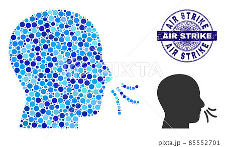 Grunge AIR STRIKE Round Guilloche Seal Stamp and Sniff Composition Icon of Round Dots Grunge AIR STRIKE Round Guilloche Seal Stamp and Sniff Composition Icon of Round Dots 85552701