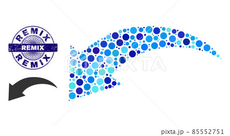 Grunge REMIX Round Guilloche Seal and Undo Mosaic Icon of Round Dots 85552751