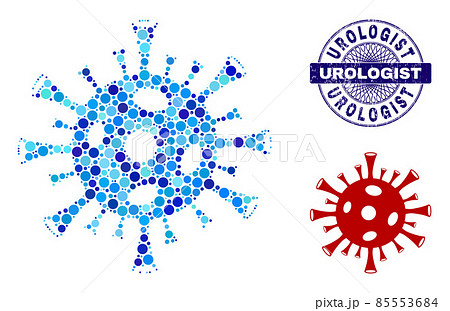 Distress UROLOGIST Round Guilloche Seal Stamp and Coronavirus Mosaic Icon of Round Dots Distress UROLOGIST Round Guilloche Seal Stamp and Coronavirus Mosaic Icon of Round Dots 85553684