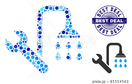 Grunge BEST DEAL Round Guilloche Stamp and Plumbing Mosaic Icon of Round Dots Grunge BEST DEAL Round Guilloche Stamp and Plumbing Mosaic Icon of Round Dots 85554503