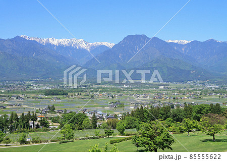 5月の安曇野と北アルプス 5月の安曇野と北アルプス 85555622