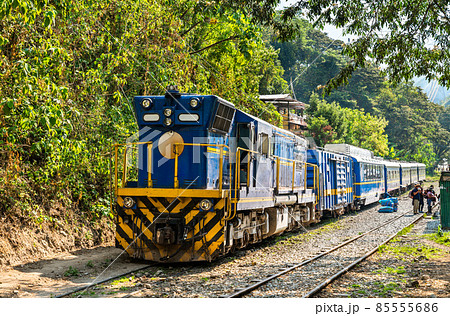 Train to Machu Picchu at Hidroelectrica station in Peru 85555686