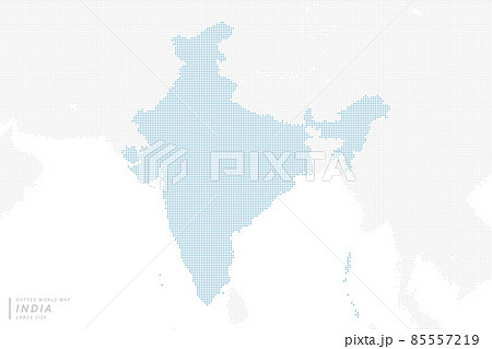 インドを中心とした、青いドットマップ。 大サイズ。 インドを中心とした、青いドットマップ。 大サイズ。 85557219
