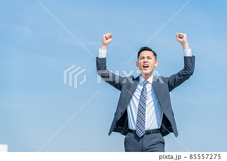 ビジネス　ビジネスマン　男性　空　青空 85557275