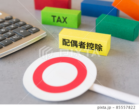 配偶者控除とマル印　控除　◯　確定申告　税金と控除 85557822