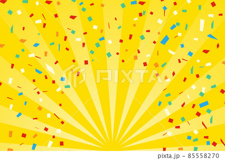 黄色のサンバースト　紙吹雪　カラフル　下 85558270