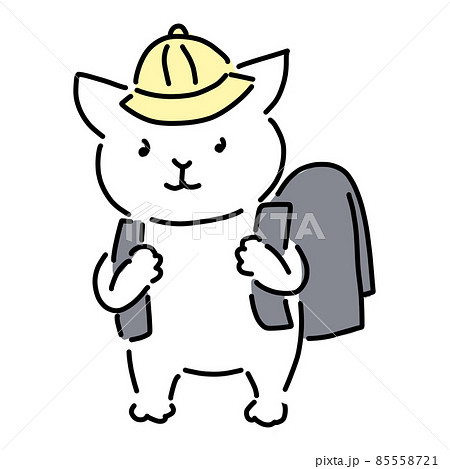 黒いランドセルを背負った入学式の猫 85558721