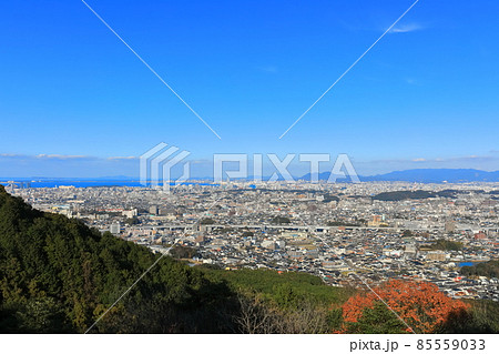 【福岡県】油山片江展望台から見た快晴の福岡市 85559033