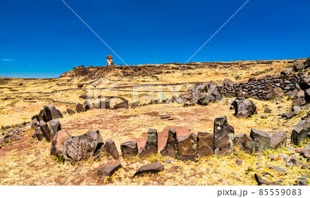 Sillustani, a pre-Incan cemetery near Puno in Peru Sillustani, a pre-Incan cemetery near Puno in Peru 85559083