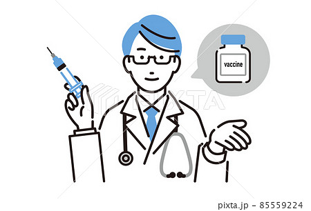 人物 注射器を持つ男性の医者 85559224