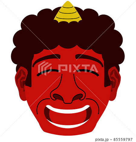 赤鬼の顔のイラスト（笑顔） 85559797