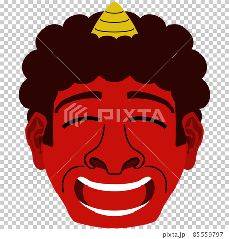 赤鬼の顔のイラスト（笑顔） 85559797