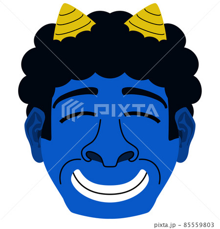 青鬼の顔のイラスト(笑顔) 青鬼の顔のイラスト(笑顔) 85559803