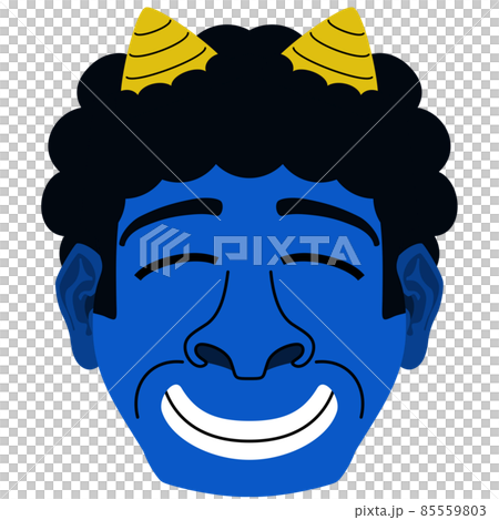 青鬼の顔のイラスト(笑顔) 青鬼の顔のイラスト(笑顔) 85559803